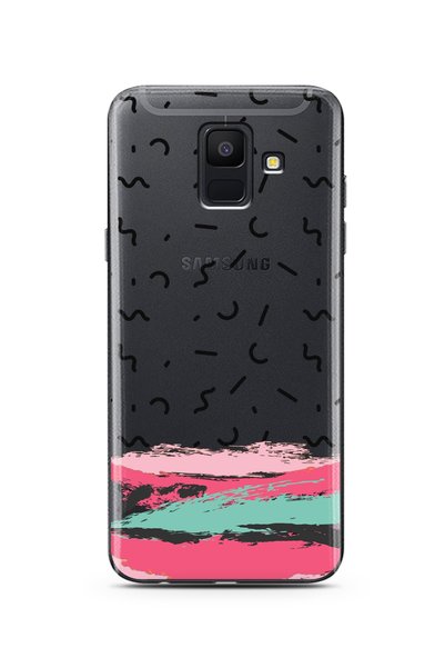 Spoyi Super Transparent Phone Case with Samsung A6 Brush Pattern Design