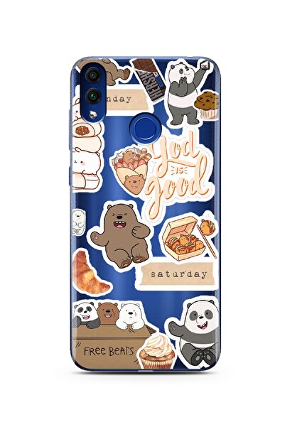 Spoyi Honor 8c Sun Moon Tasarımlı Süper Şeffaf Telefon Kılıfı