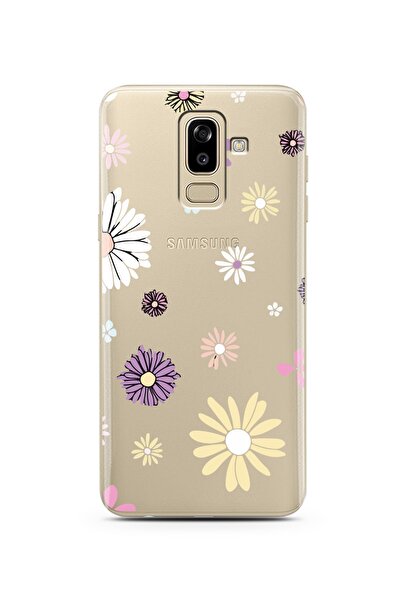 Spoyi Samsung J8 Candy Floral Tasarımlı Süper Şeffaf Telefon Kılıfı