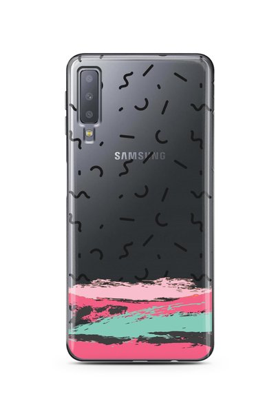Spoyi Super Transparent Phone Case for Samsung A7 2018 with Brush Pattern Design