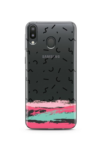 Spoyi Super Transparent Phone Case for Samsung M20 Brush Pattern Design