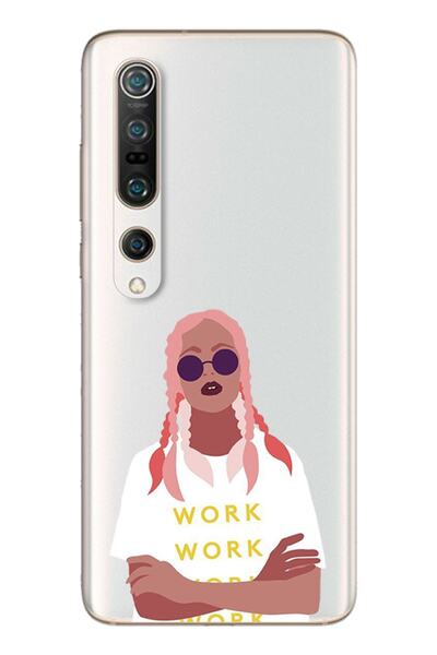 Spoyi Xiaomi Mi 10 Pro Pink Hair Design Super Transparent Phone Case
