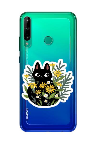Spoyi Huawei P40 Lite E Cat Sticker Design Super Transparent Phone Case