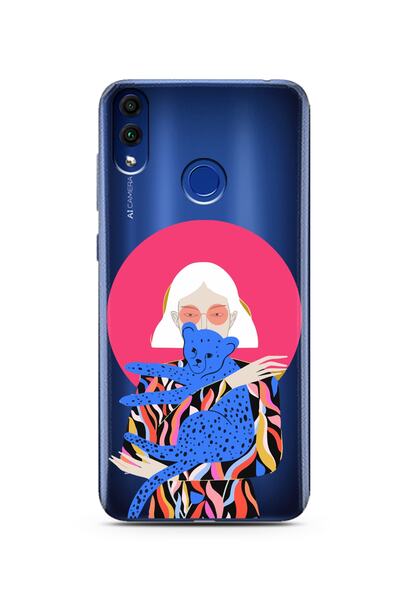 Spoyi حافظة هاتف شفافة للغاية بتصميم Honor 8c باللون الوردي والليون