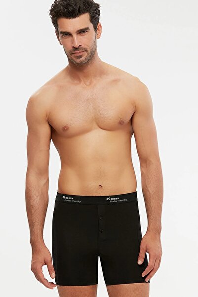 Kom Boxer lung pentru bărbați cu dublu nasturi, negru