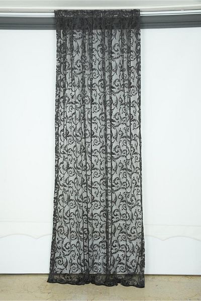 AKÇA TEKSTİL Sultan 2 Model Anthracite Color Single Wing Pleated Background Curtain 75*260 Cm