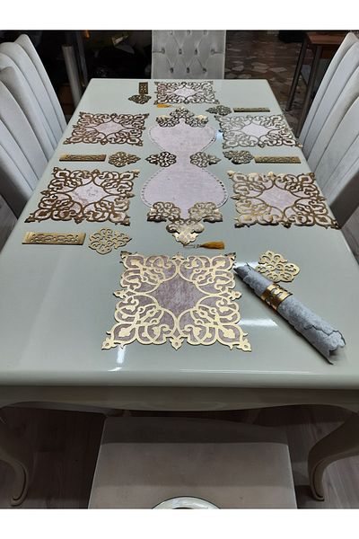 SEHARA Velvet/placemat/runner/6 Persons/19 Pieces/dinner Presentation Set