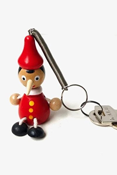 Dünyadan Hediyeler Wooden Spring Bouncy Pinocchio Keychain & Bag Accessory