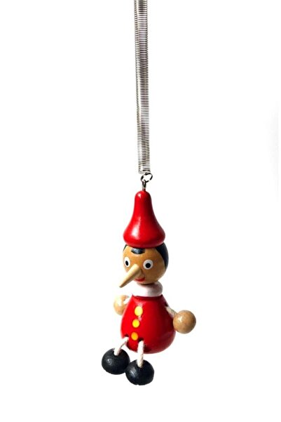 Dünyadan Hediyeler Wooden Spring Bouncy Pinocchio Keychain & Bag Accessory