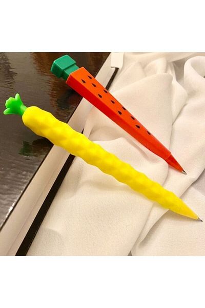 Kirazbijuteri Set of 2 Watermelon and Pineapple Versatile Pens