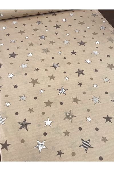 Babynia Βαμβακερό ύφασμα Starry Brown με σχέδιο 240 cm πλάτος