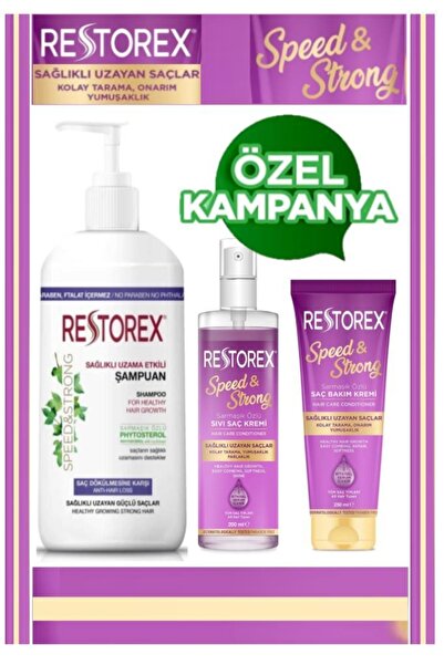 Restorex Saç Dökülmesine Karşı Speed Strong 3'lü Saç Bakım Seti