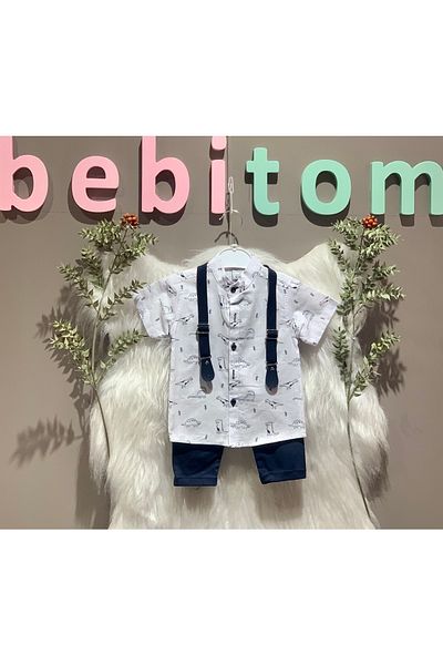 Terry Men's 9-24 Months Flaged Short Sleeve Dinosaur Printed Suit