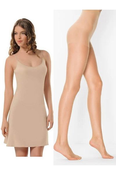 NBB Rochie Ten 3851 damă Jipon Căptușeală 3 bucăți de chiloți cu cadou