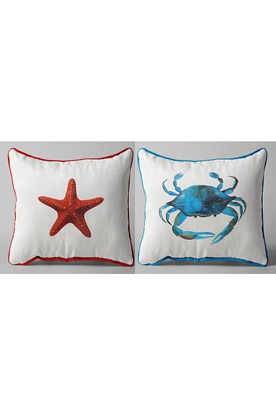 Alacastore Pernă Starfish Crab Marine Decorative Pernă Dublă Față de Pernă