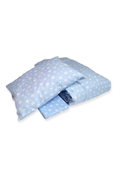 Babynia Set cuvertură de pilota de un singur copil din bumbac special pentru copii, albastru, alb, stea