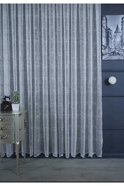 NP Narin Home Şantuk Knitted Tulle Curtain, (1/3) Tight Pleat, High Gramage,