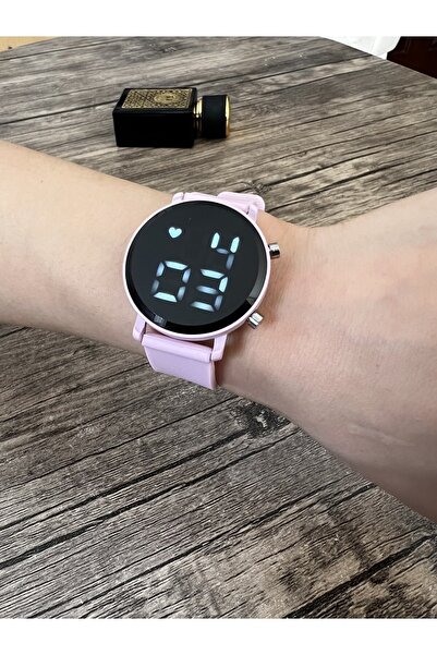 İSTLİV Pink Silicone Cord Led Watch Young Girl Women's Wristwatch