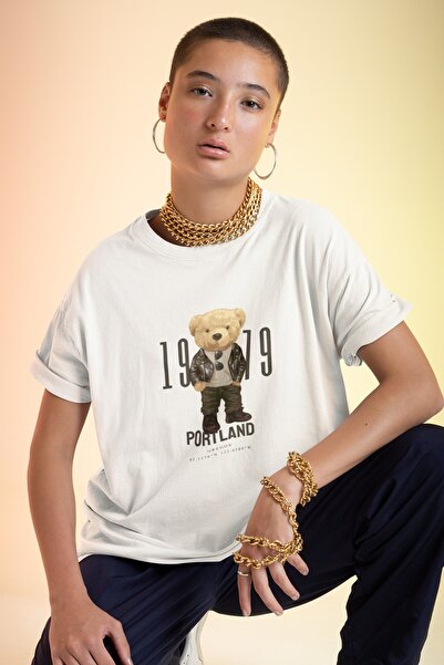 SUNFREE Portland Teddy Μπλουζάκι με τύπωμα Oversize Λευκό