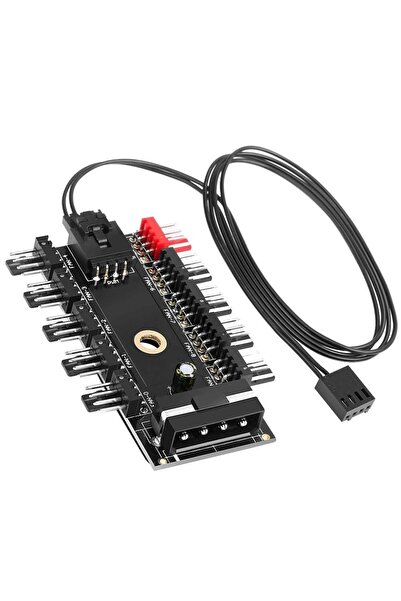 aogo 10 Port Fan Çoklayıcı 10lu Fan Kontrol Pwm 12v 4 Pin Fan Denetleyici Molex Ide