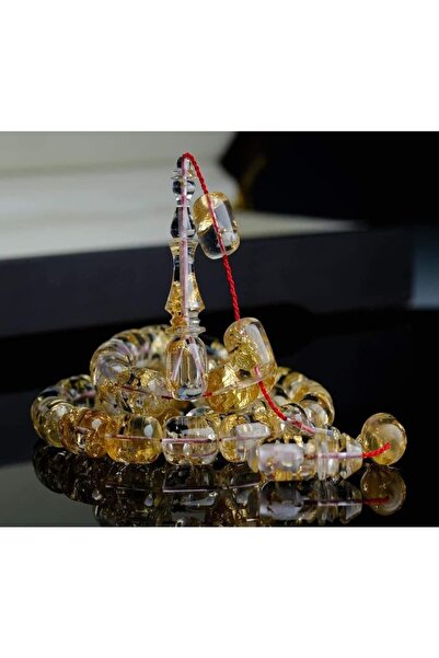 Budakoğulları Uluslararası Sertifikalı 24 Ayar Gold Parçacıklı Özel Deri Kutulu Tesbih Babalar