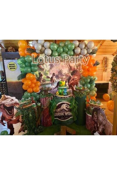 LOTUS PARTY Σετ αλυσίδας με θέμα Safari 100 τεμαχίων (Γκρι-Πορτοκαλί - Μπαλόν...