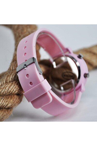 ÇENÇEN 8-16 Yaş Pembe Renk Led Tuşlu Kız Çocuk Kol Saati