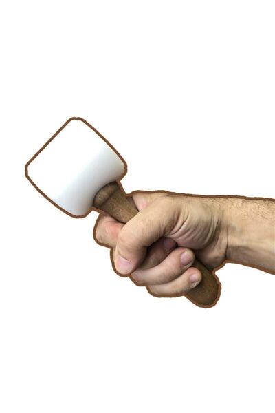 ipekbazaar Ahşap Saplı Plastik Tokmak Çekiç Hobi Deri El Aleti