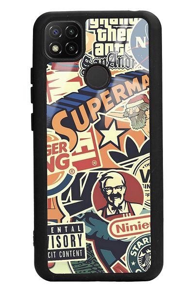 Spoyi حافظة هاتف لامعة بتصميم العلامة التجارية Xiaomi Redmi 9c Retro