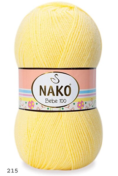 NAKO Bebe 100 Ip El Örgü Iplikleri Yelek Hırka Şal Atkı Bebek Ipi 215-saman Sarı