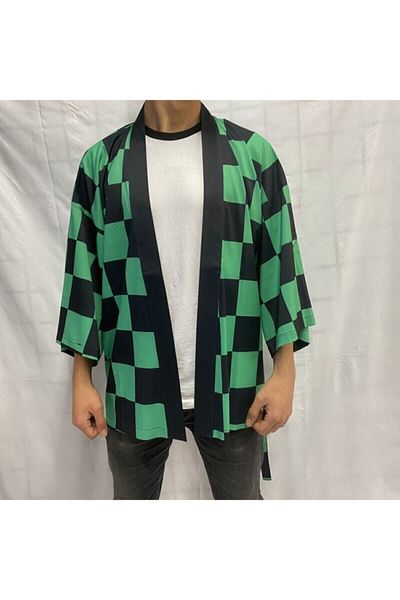 Köstebek Аниме Demon Slayer: Kimetsu No Yaiba Tanjiro Unisex Kimono