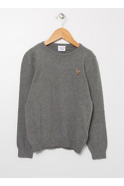 U.S. Polo Assn. Ecb01-sk21 Hanorac solid pentru băiat, gri Melange