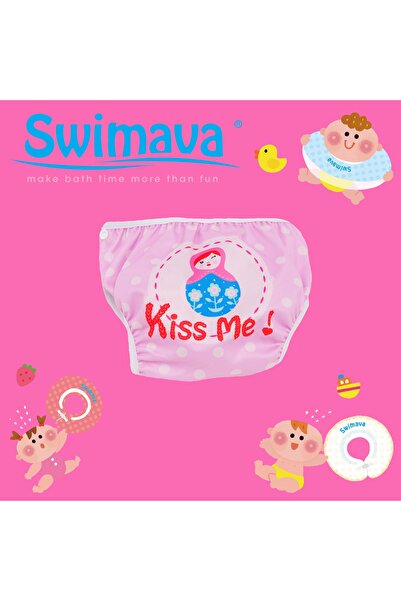 SWIMAVA Kız Çocuk Matruşka Mayo Bebek Bezi Koyu Pembe - 8-14 Kg /