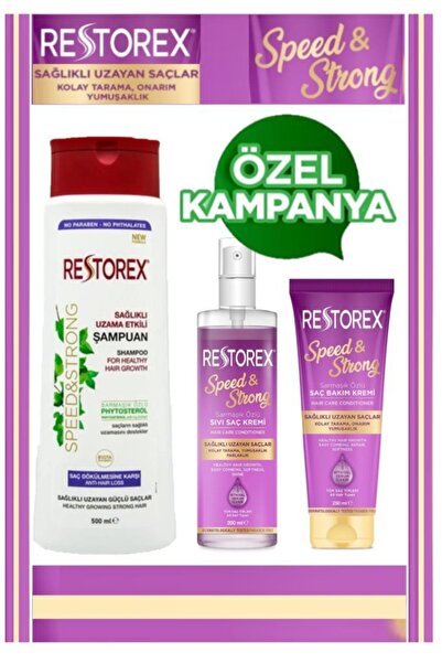 Restorex Saç Dökülmesine Karşı Hızlı Uzama Etkili 3'lü Saç Bakım Seti