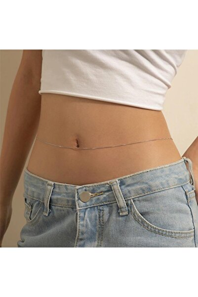 Erer Gümüş Gümüş Küp Model Bel Zinciri