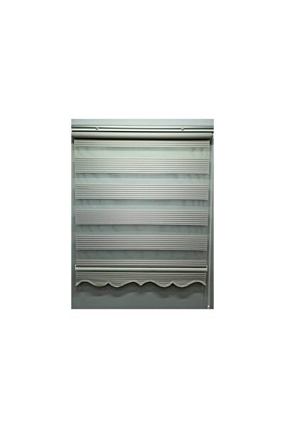 İREMKARAHOME Geniş Pilise Gri Zebra Perde