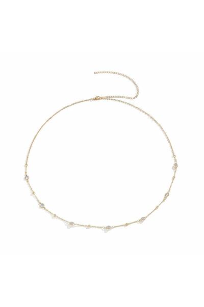 Erer Gümüş Gümüş Toplu Taşlı Bel Zinciri