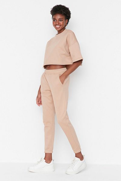 Trendyol Collection Trainingsanzug - Beige - Relaxed Fit