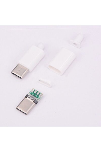 SONREYON 5 Adet Type-c Şarj Soketi 24 Pin (beyaz Renk )