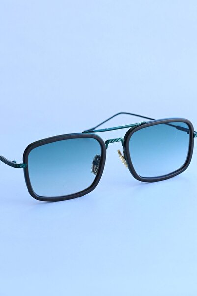 LOOKUP Unisex Sunglasses Uv400 Protection New Model Green Handle Green Rectangular Frame Vintage Style