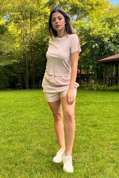 Neşeli Butik Жіночий комплект з плісированою спідницею та топом Nb10047