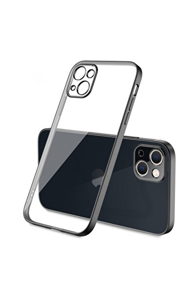 Ally Iphone 13 Mini Renkli Kenar Şeffaf Kılıf Kamera Korumalı Silikon Kılıf S...