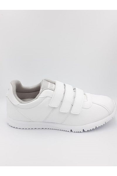 Jump Unisex Black and White Striped Velcro Casual Sports Shoes