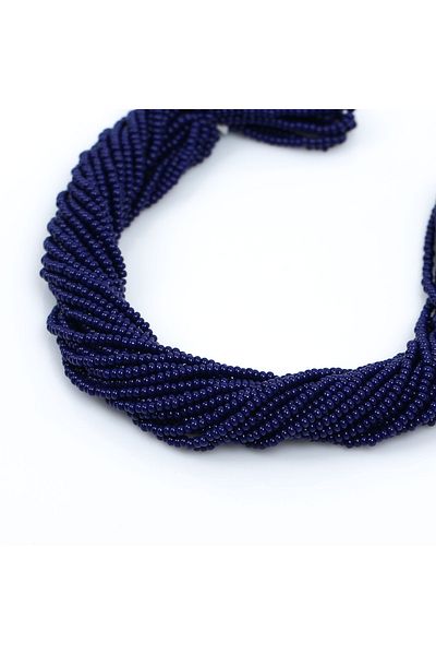 yfhobi 12 Strings - Czech Sand Beads, Jewelry Making Beads, Navy Blue Color
