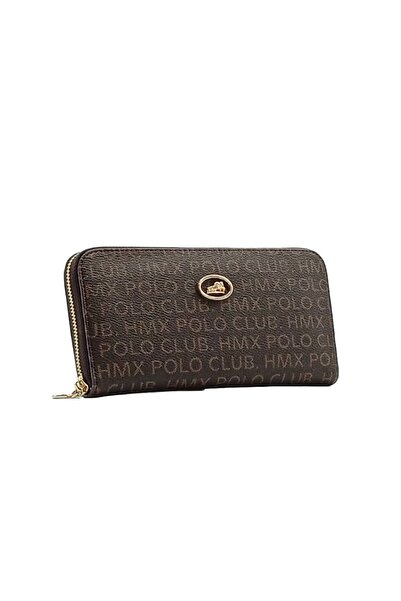 DUYGUSHOESBAG محفظة نسائية مقسمة بسحاب مقاس كبير مع شعار مكتوب