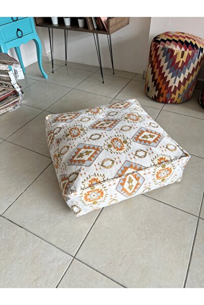 oushak Kilim Desenlİ Otantik Bahçe Balkon Minderi Çift Taraflı Fermuarlı PUF ...