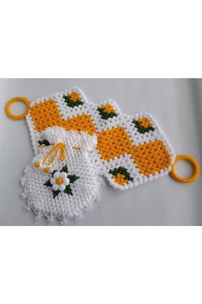 Ebrulisler Hand Knitted Bathroom Washcloth Set of 2