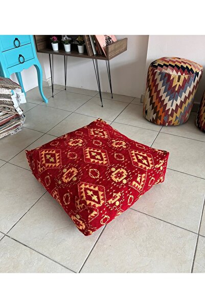 oushak Kilim Desenlİ Otantik Bahçe Balkon Minderi Çift Taraflı Fermuarlı PUF ...