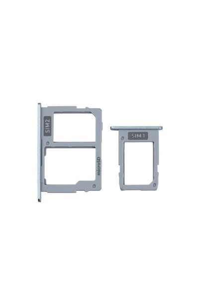 tekyerdenal Samsung Galaxy J3 Pro 2017 J330 Compatible Sim Card Tray Silver Pair