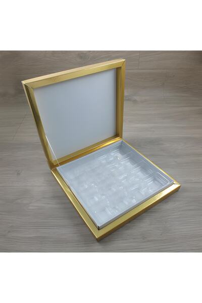 KUTUNUZ BİZDE 16 Bölmeli Metalize Çikolata Kutusu (10 Adet)